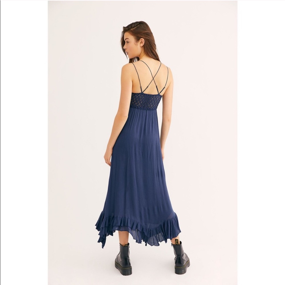 NWT Free People Adella Navy Blue Maxi Dress Small - Picture 3 of 8